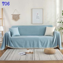 SKANDSALO 소파커버 사계절 통용 가죽소파 타올미끄럼방지 패브릭아트 북유럽스타일의 심플 커버 전면덮개 만능 코튼린넨 고급 식탁보 매트, C11-180*340cm