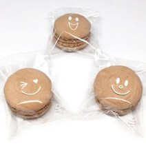 OPP봉투/접착(백색스마일)마카롱 / 8x13 (8X9+4) 50장 // 마카롱 찹쌀떡 만주 마들렌 쿠키 빵포장비닐