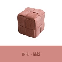 코듀로이 스툴 의자 사각 카페 현관 화장대 파우더룸 사무실 가정용 소파 인테리어 북유럽, 삼베 핑크