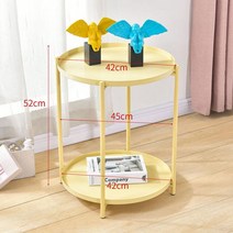 사이드 테이블 커피 ihome 연철 small round table 침대 옆 여러 거실 소파 small coffee table 현대 미니멀리스트 버전 new, b 따뜻한 노란색