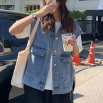 [그레이스로즈] 봄신상 잇템 무심한듯 멋스러운 오버핏 데님 베스트