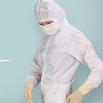 케이엠 방진복 후드형 크린룸 작업복 무진복 투피스