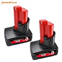 밀워키 보쉬 배터리 6000mah 12v 전동 공구 m12 c12 xc 무선 도구 용, 2피스