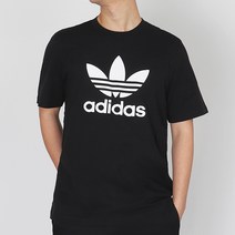 아디다스 트레포일 티셔츠 불꽃로고 반팔티 검흰