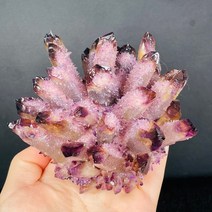 스톤 1 pcs 천연 보라색 유령 팬텀 석영 클러스터 락 및 미네랄 치유 원석 크리스탈, 450-500g