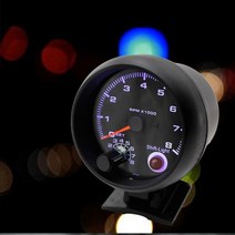 타코메타 타코미터 RPM 게이지 속도 측정기 자동차 자동차 3.75 인치 부스트 알람, 검은색