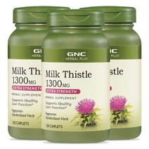 GNC 3병 밀크씨슬 Milk Thistle 1300mg 120정