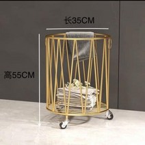 철제 빨래 세탁 바구니 스테인레스 올 스텐 바퀴달린 카트 대용량 북유럽 스타일 럭셔, 2.Gold B1