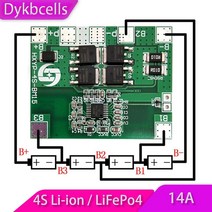 dykbcells 4s 14a 제한 20a bms 12.8v 12v lifepo4 14.8v 16.8v 18650 리튬 이온 리튬 배터리 보호 보드 4 셀 팩, 4s lifepo4 14a bms