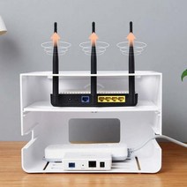 와이파이 셋탑박스 공유기 멀티탭 정리함 보관 수납 박스 보관함 컴퓨터 전선 정리, 1단 공유기 정리함_화이트