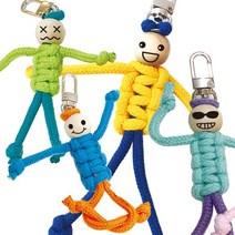 맘아트 DIY 마크라메 매듭인형 만들기 1인 키트 키링 부캐인형 걱정인형, C.형광