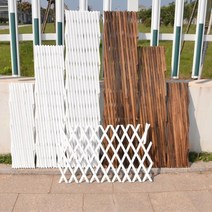 방부목 울타리 담장 접이식 펜스 마당 나무 방부목 정원 화단 꾸미기 55/75/105CM 나무 펜싱 DIY 울타리 다, 02 White-75CM