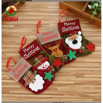 PKFARM 1+1 고급 Merry Christmas 따뜻한 겨울감성 인테리어 양말주머니 장식 데코 소품, 1Pcs+1Pcs, 산타
