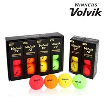 [2p] 볼빅T3 3피스 골프공 12구x2세트 무광 무반사 중상급자용 고탄성 선물용 골프회원선물 눈부심없음, 24구, 칼라