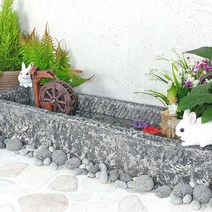 직사각 수반과 물레방아 분수 (소) 수경 정원 미니 연못 인테리어 가습 분수대