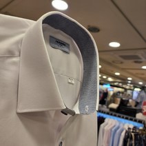 NC불광점 레노마 셔츠 # 오염방지 목안 배색 포인트 단추 쾌적한 면 혼방 깔끔한 슬림핏 긴팔 셔츠 RMFSLP-954-WH-555