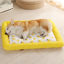 강아지 고양이 쿨링원단 방수 바닥 쿨매트, 옐로우