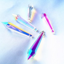 55x12mm AB 컬러 크리스탈 프리즘 아이시클 드롭 행잉 펜던트 (무료 링) 샹들리에 부품 비즈 커튼 액세서, 한개옵션0