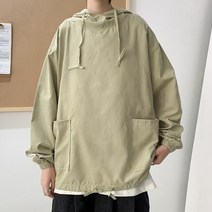 [최저가]남여공용 심플한 아노락 무지 후드바람막이 2color