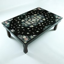 다소반 6인 대형 고급 접이식 자개상 자개 밥상 집들이상 교자상, 블랙