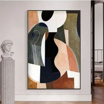 북타워 코너선반 사다리 모듈 파티션 100% 수제 유화 캔버스 월 아트 현대 추상 작품 홈 인테리어 그림 거실 침실 식당 장식, 155.100x160cm unframed - Unfra