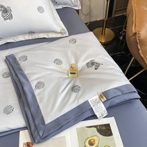 SIMMY 여름 이불 부드러운 면 워싱 텐셀 포멀 워싱 실크 이불+시트+베개커버*2, 도트회