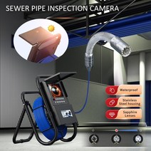 배관탐지기 오수관 배관 내시경 셀프 레벨링 하수도 파이프 검사 카메라 7 인치 IPS DVR 모니터 보스코프 23MM 미터 카운터 드레인 라인 산업용, [01] 10m