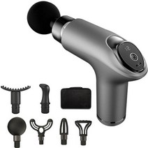 마사지기 얼굴 고주파 가정용 리프팅 마사지 전기 건 미니 LCD 휴대용 근막 깊은 근육 조직 릴리스 목 바디 피트니스 릴랙서, [03] Grey With Bag, 03 Grey With Bag