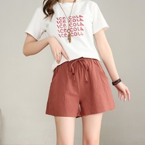 스타일아유 여성용 밴딩 코튼 숏팬츠 밴딩 스트랩 와이드 4부 반바지 (5color)