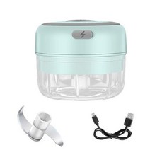100/250mL 미니 전기 마늘 쵸퍼 야채 칠리 고기 생강 사수 기계 튼튼한 내구성 USB 충전 블렌더 주방, 02 Green 100ML_01 3 1