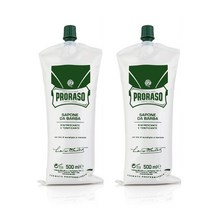 Proraso 이탈리아 프로라소 그린 쉐이빙 크림 튜브 리프레싱 500ml 2팩