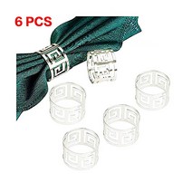 6/12PCS 골드 실버 냅킨 링스 버클 웨딩 크리스마스 생신 냅킨 링은 꽃 잎 Flower Leaf Napkin Rings Serviette Buckle Gold Silver, 6 PCS- 실버