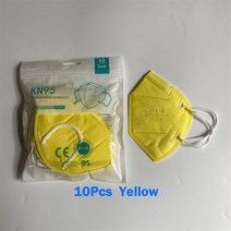 10-200pcs FFP2 마스크 승인 CE 5 레이어 얼굴 KN95 필터 호흡기 핑크 재사용 성인 보호 마스카라, 02 10Pcs Yellow