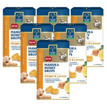 마누카헬스 마누카꿀 사탕 레몬&생강 65g 15개입 6팩