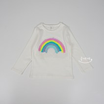 베베오클락 봄 무지개 반전스팽글 티셔츠 유아동 여아 데일리 긴팔티 PR01