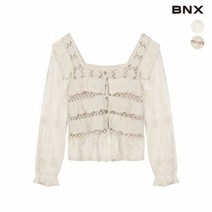 [BNX] 여성 스퀘어 레이스 캉캉 블라우스
