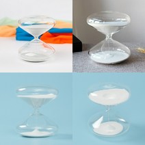 유리 모래시계 30분 화이트 탁상용시계 모래시계