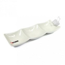 에씨클레오 뛰어난 디자인 직사각 3구 나눔접시 반찬기 도자기찬기 접시 E-250164, 3구 1개, 화이트