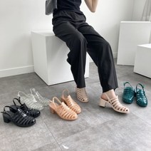 5.5센티 넓은굽 젤리샌들 글래디에이터 샌들 여름신발 휴양지 바캉스 비오는날 슈즈