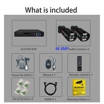 열화상카메라 4K 8MP 보안 카메라 휴머노이드 감지 컬러 비디오 POE 감시 세트 8CH Nvr 키트 Cctv 녹화 야, 01 4CH 2pcs4K Camera_01 없음