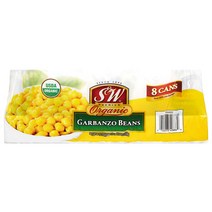 S&W USDA오가닉 가르반조 병아리콩 이집트콩 캔 통조림 439g 8팩 Organic Garbanzo Beans (미국코스트코)