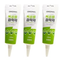 오공 친환경 수성 목공 나무 본드 접착제 250ml, 3개