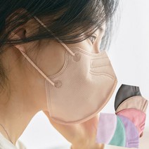kf94마스크새부리형 V라인 덴탈 컬러 마스크 50매 100매 국산, 코랄