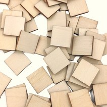 우드버닝 공예용 목재 사각형 20mm 50 개 미완성 컷아웃 타일