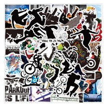 아웃도어 스포츠 레저 운동 다꾸 스티커 띠부띠부 도무송 노트북 탑꾸 다이어리 꾸미기 리무버블 캐리어 아이패드 다꾸세트 탑로더, E 파쿠르 50장