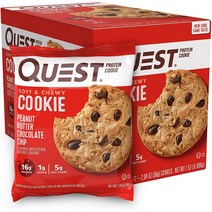 Quest 퀘스트 쿠키 무설탕 프로틴 12개입 땅콩버터 초코칩, 1개