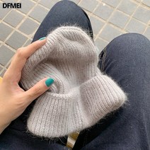캐주얼한 컬러의 비니 여성 토끼털모자 러블리 기모 니트모자 추동절기 코디 남성