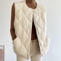 [유니즈] 다이아몬드 누빔 경량 패딩 조끼+ 레모나산 1P