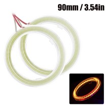 수입차 부품 1 Pair 자동차 천사 눈 Halo 링 LED 라이트 램프 DC 12-24V Motorcyle 헤드 주간 러닝 DRL 안개등 커버, [01] 100mm, [03] 파란