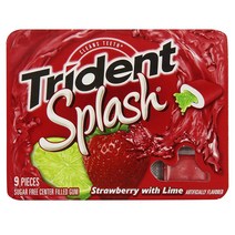 Trident 트라이던트 무설탕 딸기라임맛 9개입 20팩, 20개